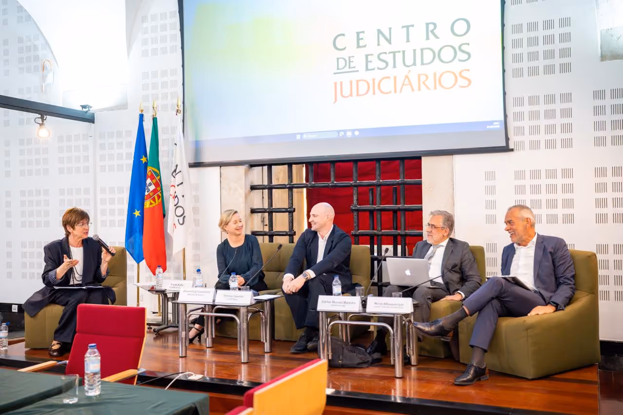 Thomas Gaultier on a panel at the Centro de Estudos Judiciários in Lisbon